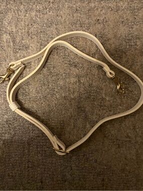 Adjustable Cream Crossbody Strap with Gold Hardware